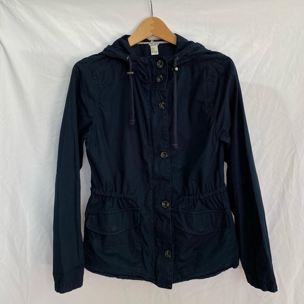 Forever 21 Navy Blue Thin Cotton Jacket